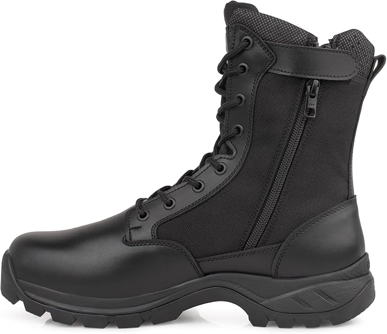 Men's Breathable Military Boots Commando Outdoor Desert Tactical Boots Combat Boots Army Patrol Boots Security Police Shoes leather with Zipper IDS-928