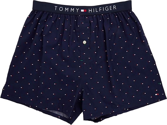 Tommy Hilfiger Men's Underwear Woven Boxers, Sailor Navy, Large