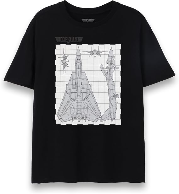 Top Gun Plane Blue Print Mens T -Shirt