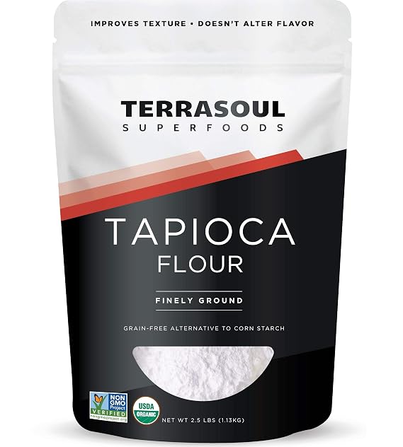 Terrasoul Superfoods Organic Tapioca Flour Starch, 2.5 Lbs - Gluten-free | Improves Texture for Keto Baking | Doesn't Alter Flavor