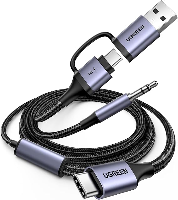 UGREEN USB C to Aux Cable DAC PD 60W USB C to 3.5mm Jack and Charge 1.5M