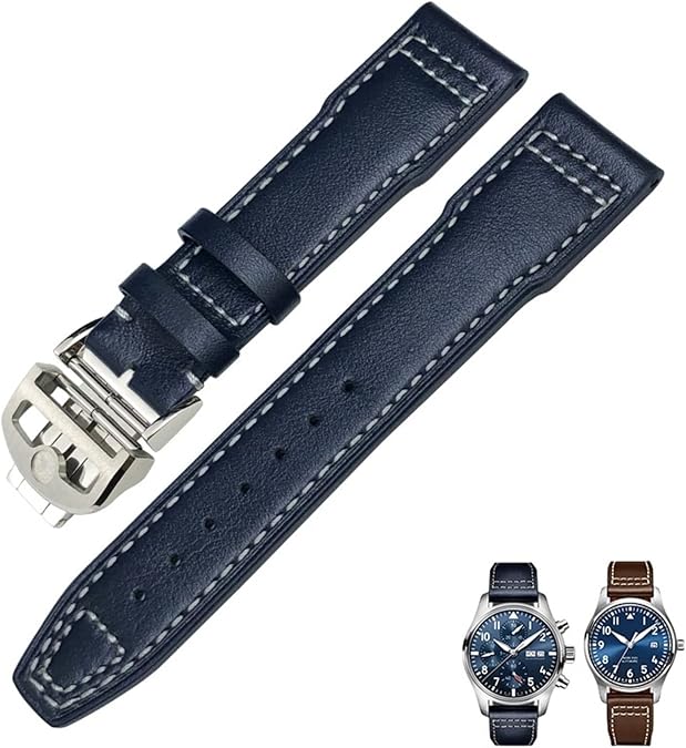 Genuine Leather Watch Strap 20mm 21mm 19mm 22mm Cowhide Watchbands For IWC Mark Big Pilot Spitfire PORTOFINO Watch Accessories