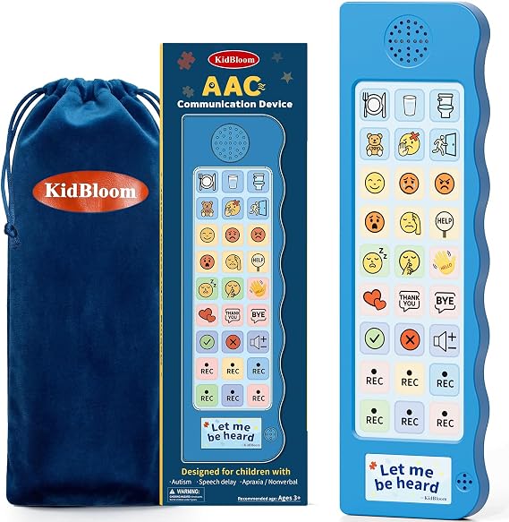 KidBloom AAC Communication Device for Autism, Sensory Toys for Autism | 20 Sound Buttons, 6 Recordable Buttons, 2 Adjustable Volume Levels, Color-Zoned Design, Autism Sensory Equipment