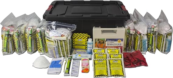 Ready America 10-Person 3-Day Emergency Kit Tote Group Survival Pack w/Food, Water, First Aid, Lighting & Sanitation Supplies for Disaster Prep & Family Use