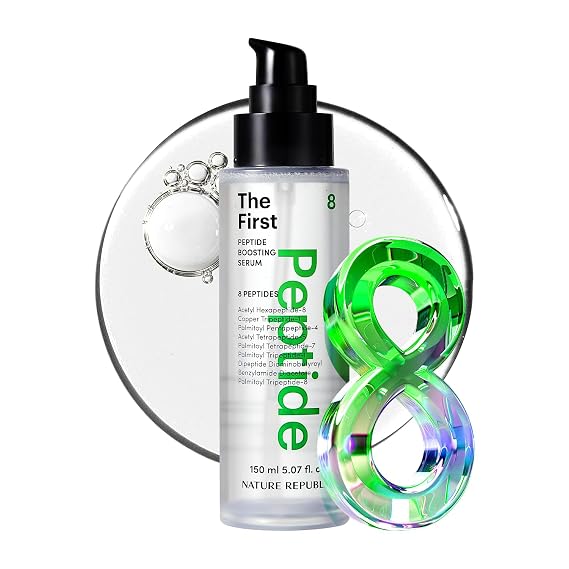 Nature Republic The First Peptide Boosting Serum | Niacinamide, Adenosine, Hydrating & Firming Facial Serum, for Fine Lines & Pores, Korean Skincare, 150ml / 5.07 fl oz