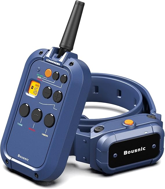 Bousnic Dog Shock Collar with Remote - 34 Mile Electronic Training Collar for (15-140lbs) Medium Large Dogs, Waterproof Rechargeable Dog E Collar with 3 Modes, Beep, Vibration, Safe Shock(1-16 Levels)