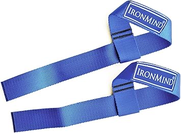 IronMind Strong-Enough Lifting Straps, Blue, Pair | The professional strongman staple nylon lifting straps for deadlifts, rows, clean pulls