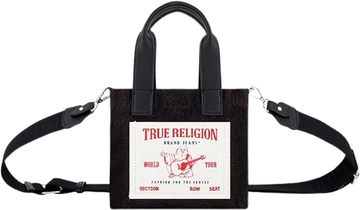 True Religion Tote Bag, Women's Mini Travel Shoulder Bag with Adjustable Strap