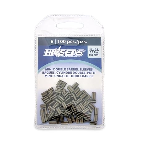 Hi-Seas Mini Double Barrel Copper Sleeves, 0.8 mm ID, 1.6 mm OD, 5.0 mm Length, Black, 100 pc