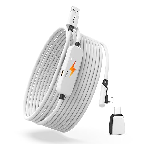 Syntech 20FT VR Link Cable with USB 3.0 to C Adapter for Meta Quest 3S/3/2