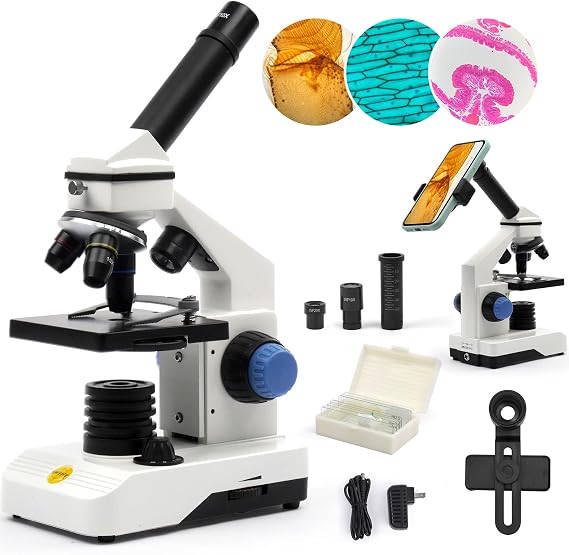 SWIFT Microscope for Adults 80X-2000X Compound Monocular Kit