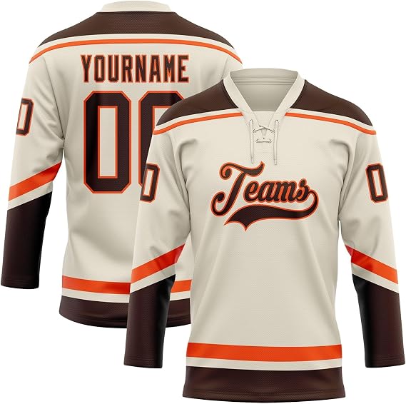 Custom Hockey Jersey for Men Women Youth, Personalized Team Name Number and Logo, Cool Lace Up Practice Sports Fan Jersey