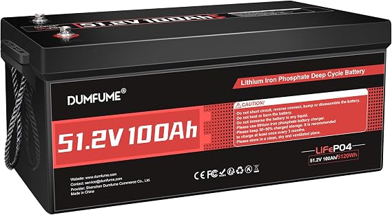 48V 100Ah Lifepo4 Lithium Battery, 200A BMS Low-Temp Protection 48 Volt Battery Support up to 5kW Motor 6000+ Deep Cycle Perfect for Golf Carts RV, Marine and Off Grid Applications