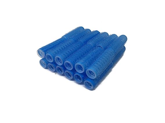 Pack of 24 Mini Small Hair Rollers Self Grip Vented Pro Salon Hairdressing Curlers (Blue)