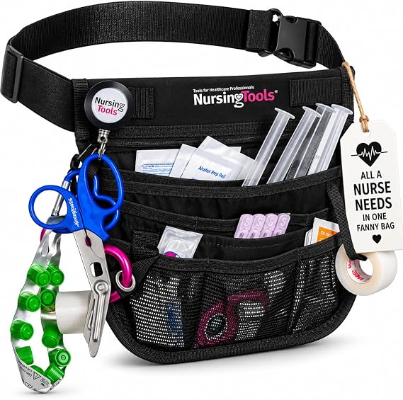 Kangapak Nurse Fanny Pack Multi Compartment Waist Organizer Tool Bag for Students, Practitioners & Medical Professionals