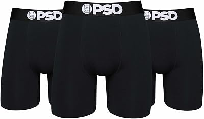 PSD Underwear Mens Boxer Briefs - Solid Basics, Standard Length Pack & Singles, Soft & Breathable Boxer Briefs for Men