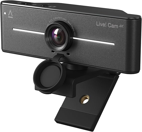 Creative Live! Cam 4K UHD Webcam, 60FPS, Wide-Angle Lens, for PC
