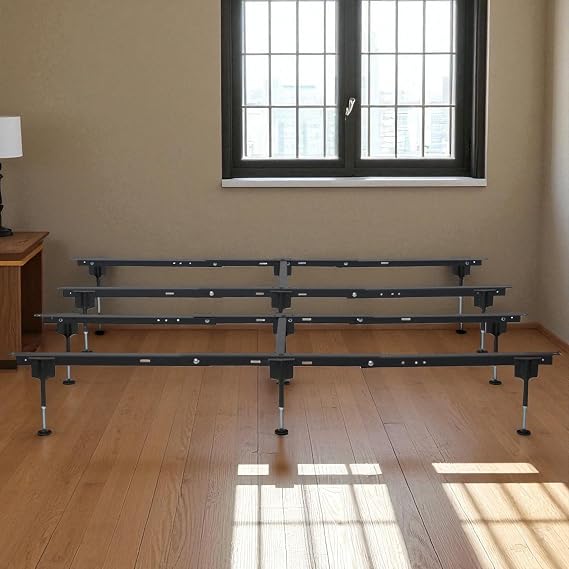 Super Heavy Duty Steel Center Support Bar Slats for Wooden Beds with High Profile Frames Holds 2,000 Pounds -Made in the USA (Queen (U.S. Standard))