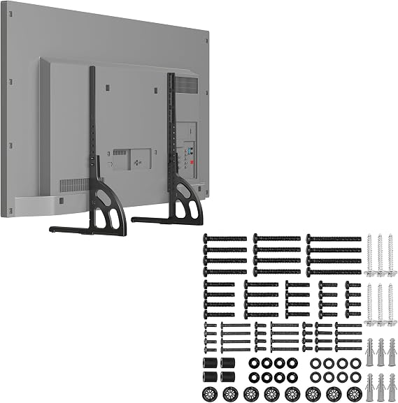 Universal Tabletop TV Stand & TV Installation Hardware Kit TV Screw Set Bundle