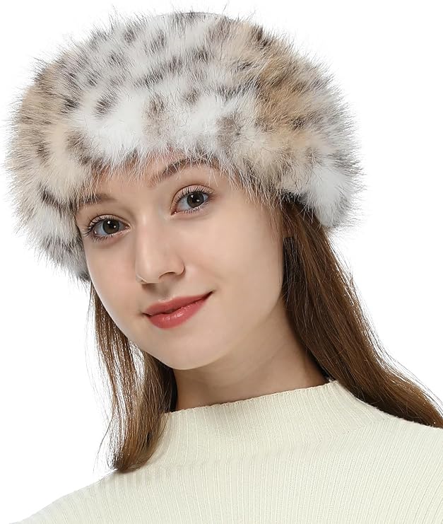 LA CARRIE Faux Fur Headband with Stretch Women's Winter Earwarmer Earmuff