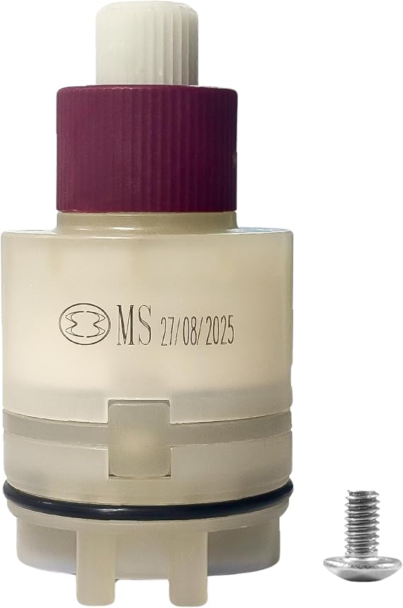 40mm Faucet Cartridge,Glacier Bay shower Cartridge Replacement | Used for Glacier Bay Single-Handle Tub/Shower Faucet,Works for Hot and Cold Water Applications Faucet Repair, Brass (10321)