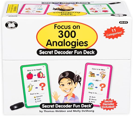 Super Duper Publications | Focus on 300 Analogies Secret Decoder Fun Deck | Vocabulary | Educational Resource