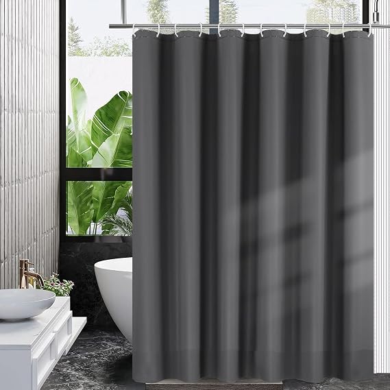 Shower Curtain, Mould Proof and Mildew Resistant Washable Bathroom Curtains, Shower Curtain for Bathroom, Bath Curtains with Hooks (Grey, 180 * 180cm)