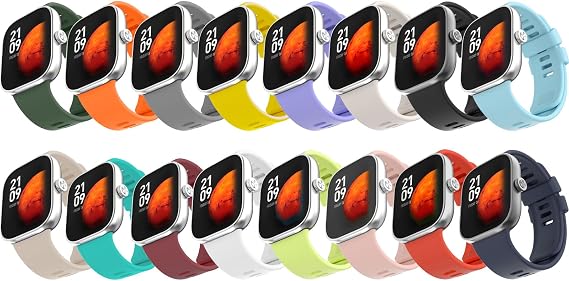 Z.DuDuZAZA Bands for Redmi Watch 4 Smart Watch Women Men 16 Pack Soft Silicone Strap Replacement Wristband for Xiaomi Redmi Watch 4 Bracelet Change, Medium, No