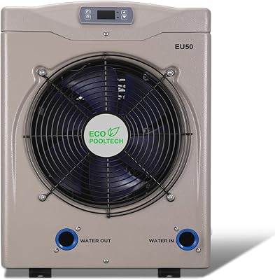 Max 16184BTU Pool Heater - Swimming Pool Heat Pump EU50, for Above Ground Pool and Spas up to 5000gallons, Titanium Heat Exchanger, High Efficient, 110V-120V Plug-in Pool Warmer