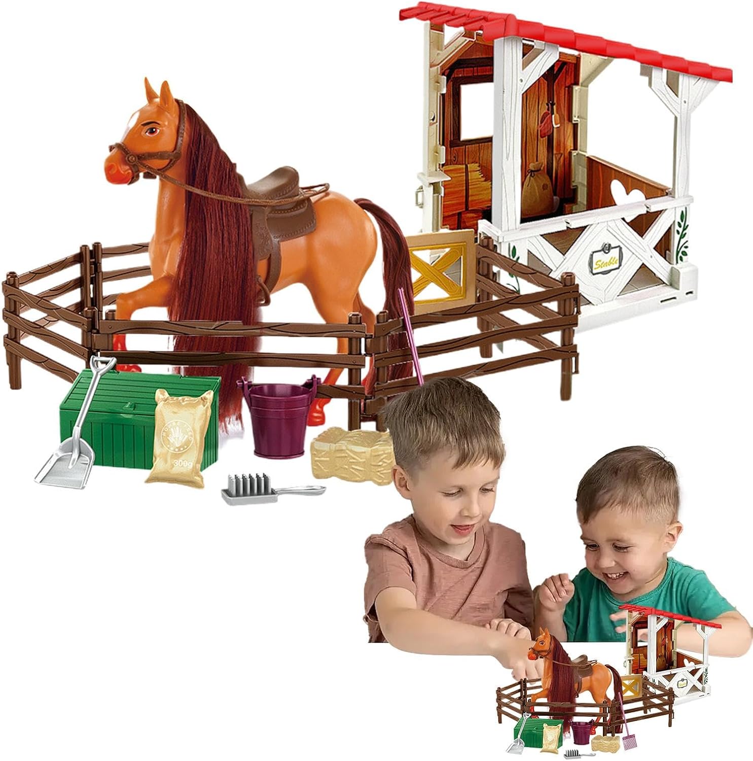 Horse Riding Playset, Detachable Figurine Toy, Realistic Animal Toys, Pretend Farm Playset, Horse Club Set, Birthday Horse Toy, Horse Figurine Playset, Animal Pretend Toys, Farm Animal Playset