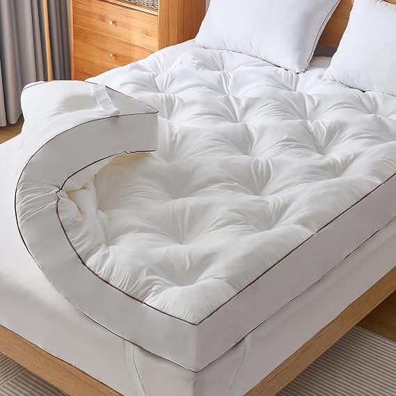 WhatsBedding 4 Inch Memory Foam Mattress Topper Twin Size for Back Pain Relief, Filled with Breathable Gel Memory Foam, Supportive Pillow Top Mattress Topper