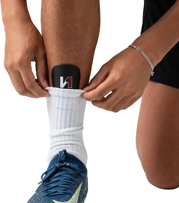 ONEKEEPER Mini Soccer Shin Guards, Black, 3x3.9 Inches