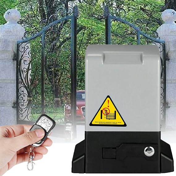 Automatic Sliding Gate Opener with 2 Remote Controls, Gate Openers with Remote Complete kit for Sliding Gate,550w#1000kgdoor