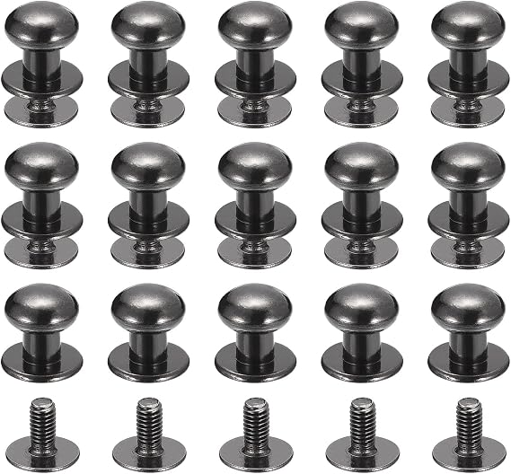 uxcell 8mm Ball Head Stud Rivets Screw Back Round Head 15Pcs Metallic Black