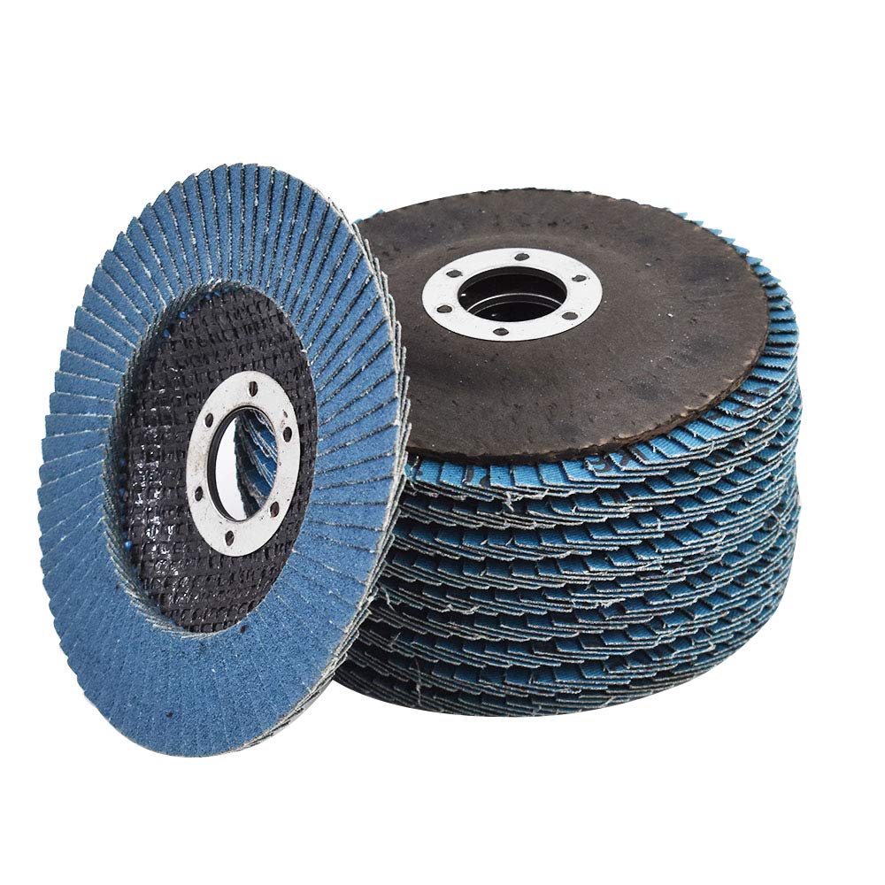 findmall 10 Pack 4-1/2" X 7/8" 40 GRIT Premium Zirconia Type 29 Flap Disc Grinding Wheel Sandpaper for Angle Grinder, Sanding Discs, Finishing