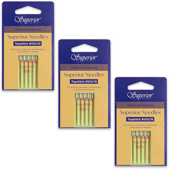 Superior Threads Titanium Needles 80/12-3 Pack for Sewing Machine