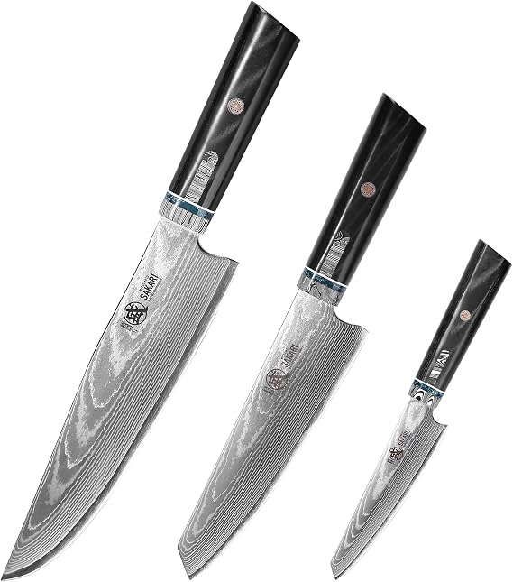 MITSUMOTO SAKARI Professional Japanese HAP40 Powder Steel Chef Knife Set