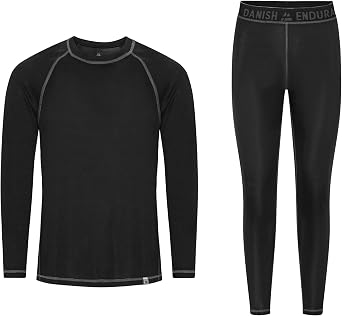 DANISH ENDURANCE Thermal Base Layer Set, Men & Women, Long Johns & Shirt