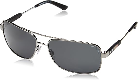 Burberry Men's BE 3074 Rectangular Sunglasses