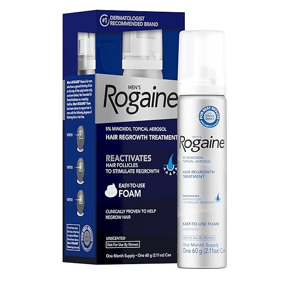 Men's Rogaine 5% Minoxidil Foam, 1-Month Supply, 2.11 oz
