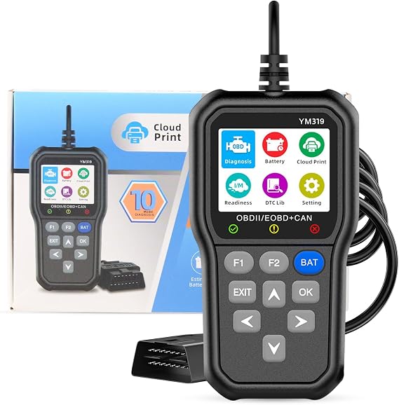 Universal OBD II Scanner, Car Engine Fault Code Reader | CAN Diagnostic, Check Engine Light, Read and Clear Error Codes for 1996 or Newer Vehicle, Plug and Play, Gasoline cars, Black