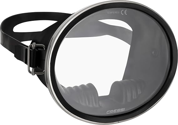 Classic Retro-Style Freediving Mask - Oval Tempered Glass Lens - Pacifico: Designed in Italy by Cressi