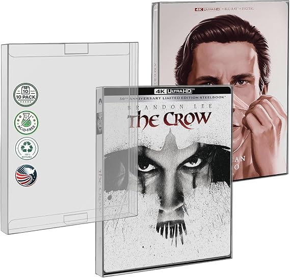 MALKO 10 Pack Protectors for SteelBook Cases with Plastic Slipcovers
