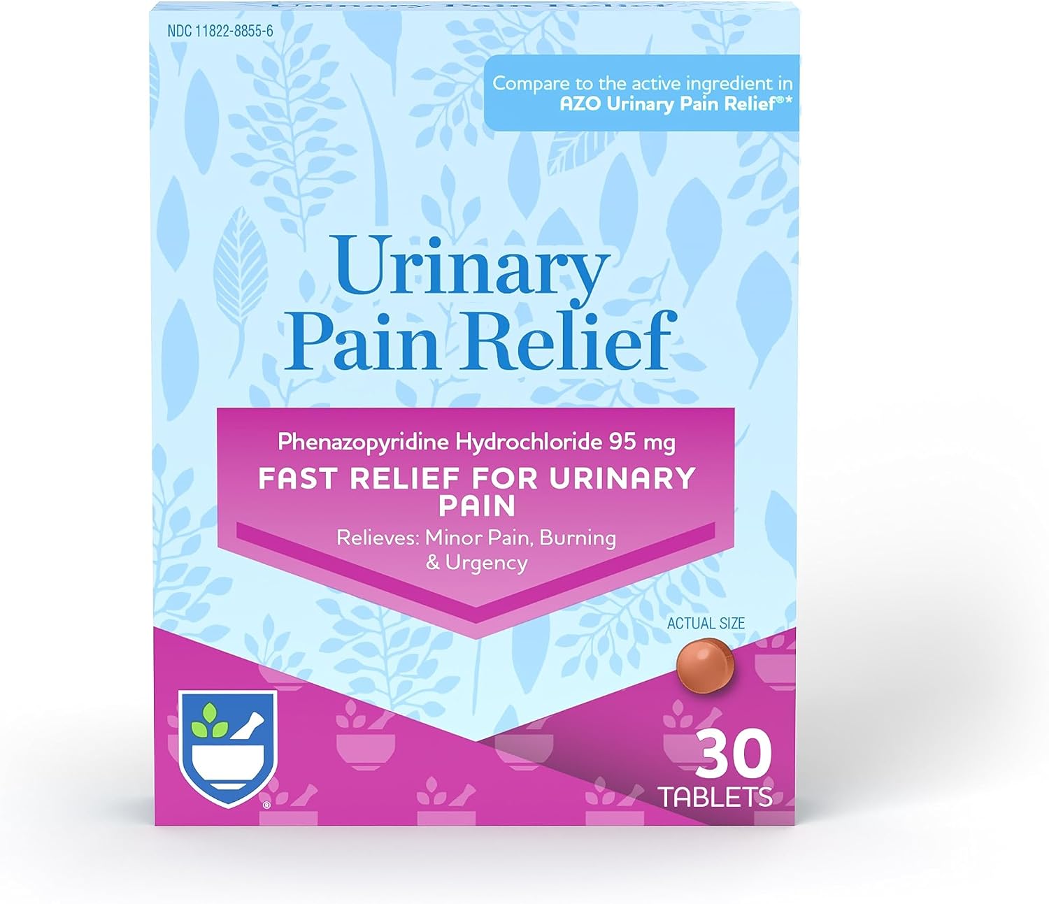 Rite Aid Urinary Pain Relief, Phenazopyridine HCI 95 mg, 30 Tablets | UTI Relief for Women | Feminine Care Urinary Tract Infection Treatment | Fast Relief for Urinary Pain, Burning, Urgency