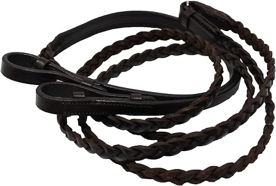 CHALLENGER 54" Full Horse English Braided Leather Reins 805LR01