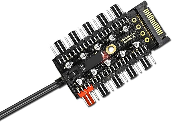 Fan Controller pc Chassis Fan Hub CPU Cooling Fan hub pc 10 Port 12 V SATA to Fan-Header with 4 Pin PWM Controller Corsair Fan Controller