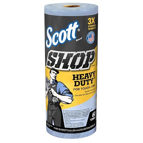 Scott Shop Towels Heavy Duty, 60 Towels/Roll, 12 Rolls/Case