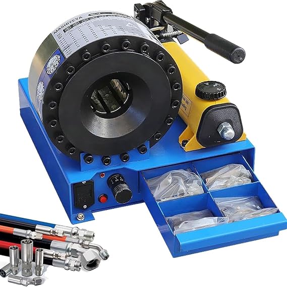 Hose Crimper with 7 Sets of Dies (10/12/16/19/23/27/30mm) High Pressure Hydraulic Hose Crimping Handheld Hydraulic Hose Crimping