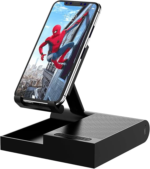Bluetooth USB Speakerphone, Wireless Speaker with Digital Signal Processing Noise Reduction, Enhanced Voice Pickup, Phone Stand, 10W Wireless Charger, Conference Speaker for Phone, Tablet, Home Office