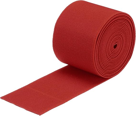 MECCANIXITY Elastic Bands for Sewing Double Side 2 inch 2.75 Yard Red Elastic Band Knit High Elasticity for Wigs, Waistband, Pants